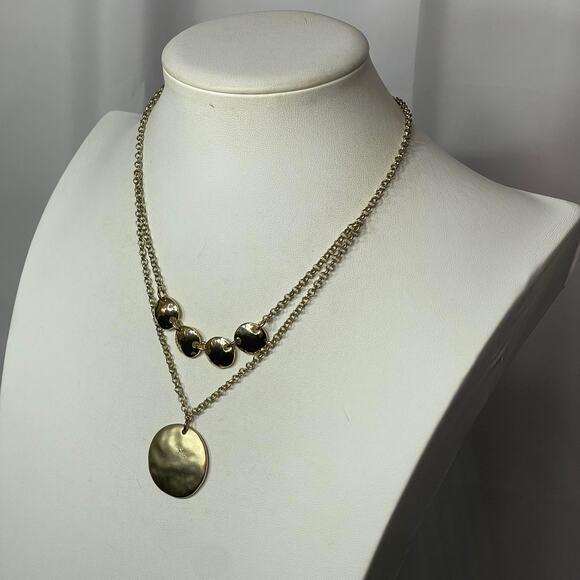 Chico's gold tone multi strand necklace signed costume jewelry pendant - Picture 10 of 15